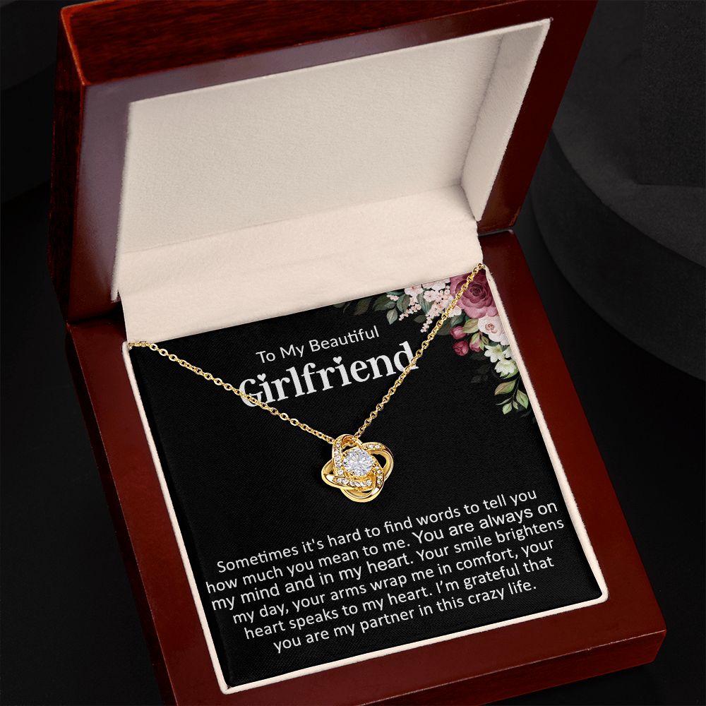 To My Girlfriend Love Knot Necklace