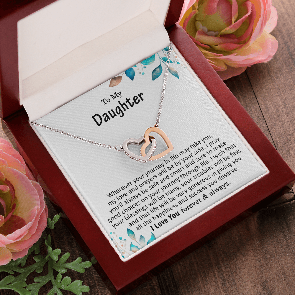 My Daughter - I Love You Forever - Interlocking Heart Necklace