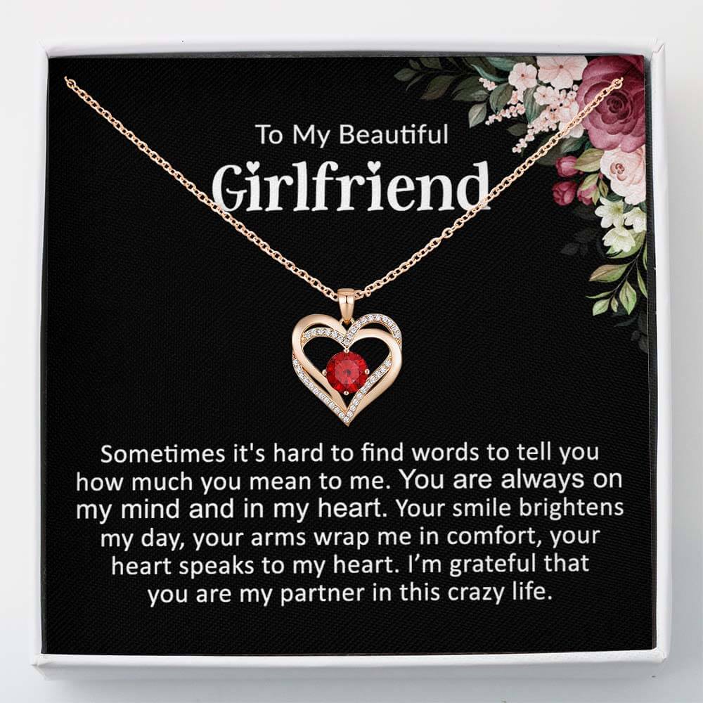 To My Girlfriend - Grateful - Heart Necklace