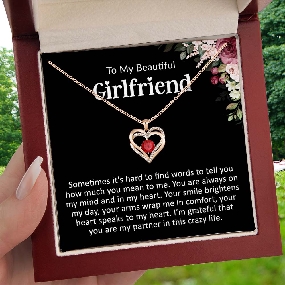 To My Girlfriend - Grateful - Heart Necklace