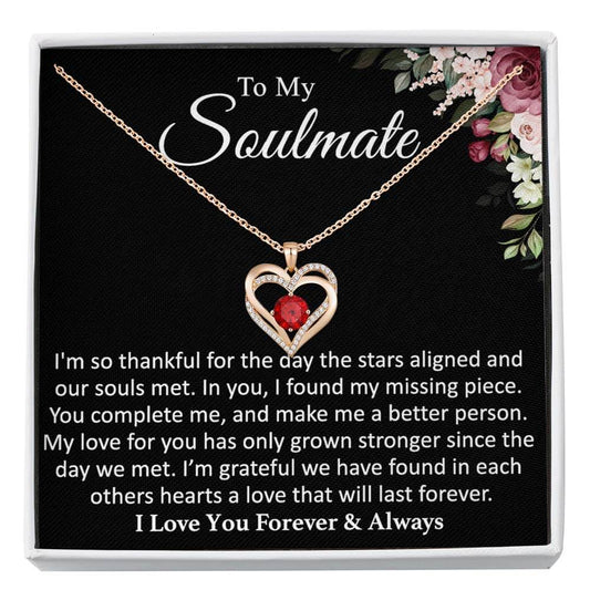 To My Soulmate - Thankful - Heart Necklace