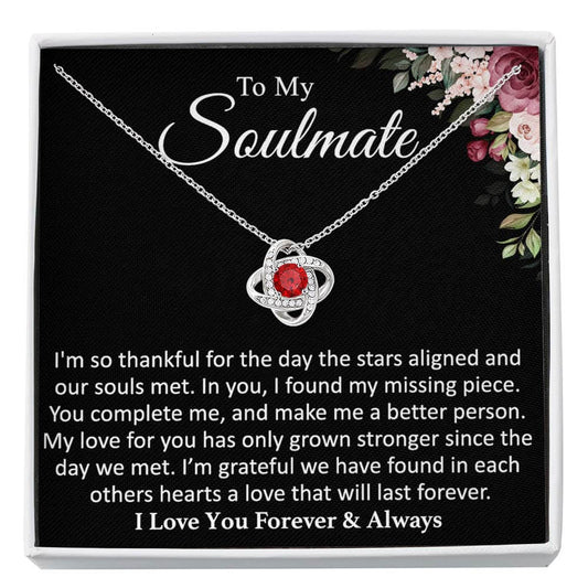 To My Soulmate - Thankful - Birthstone Necklace