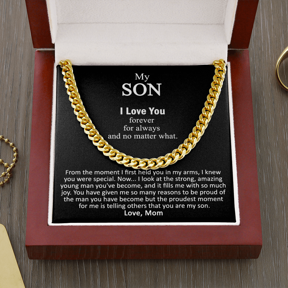 My Son - Love You Forever - Cuban Link Chain Necklace