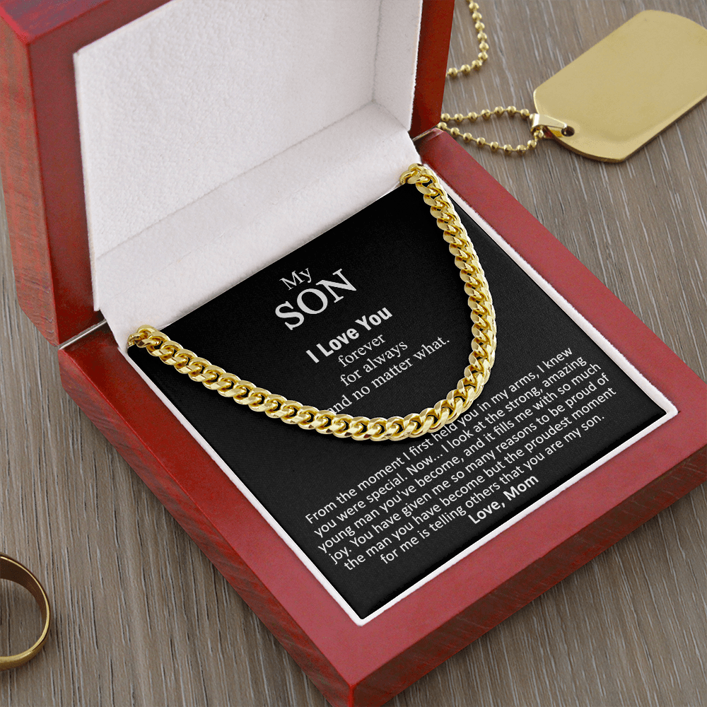 My Son - Love You Forever - Cuban Link Chain Necklace