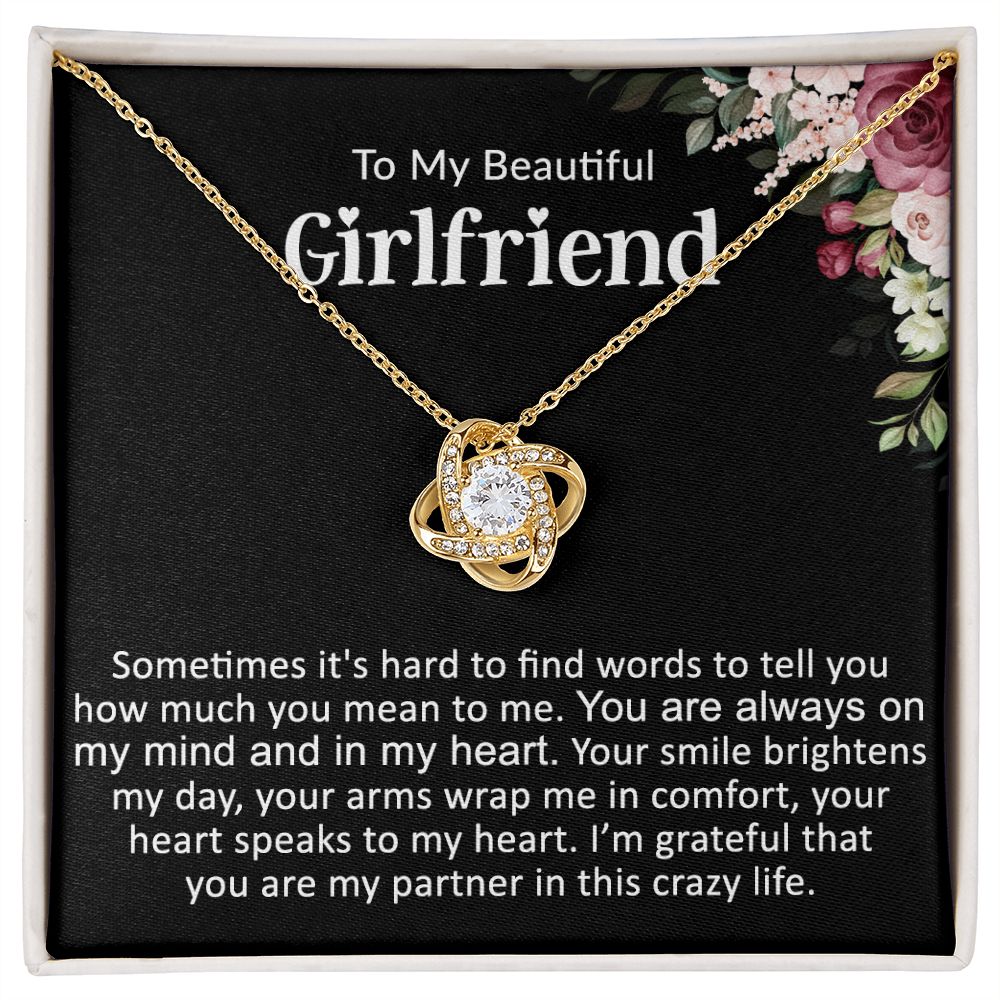 To My Girlfriend Love Knot Necklace