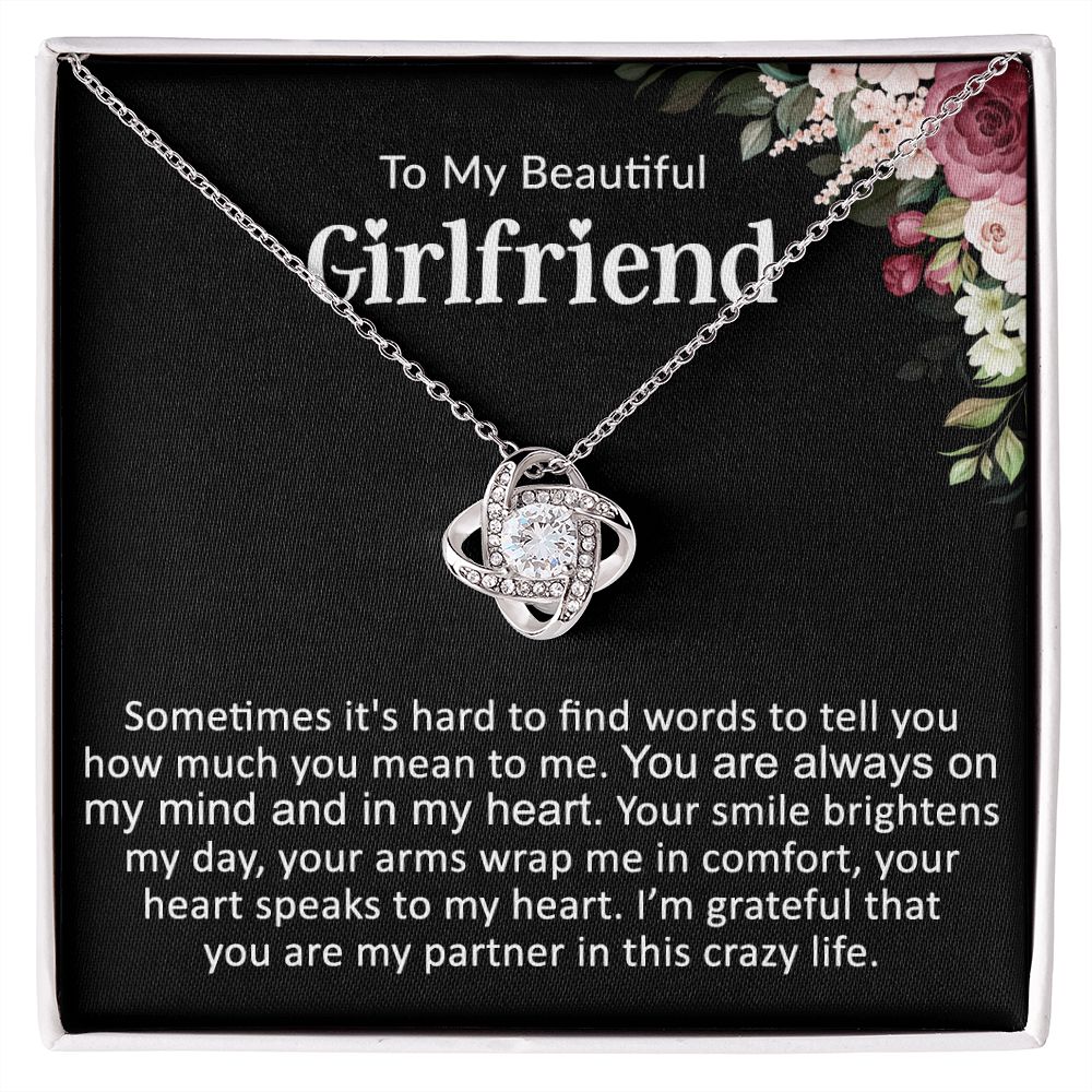 To My Girlfriend Love Knot Necklace