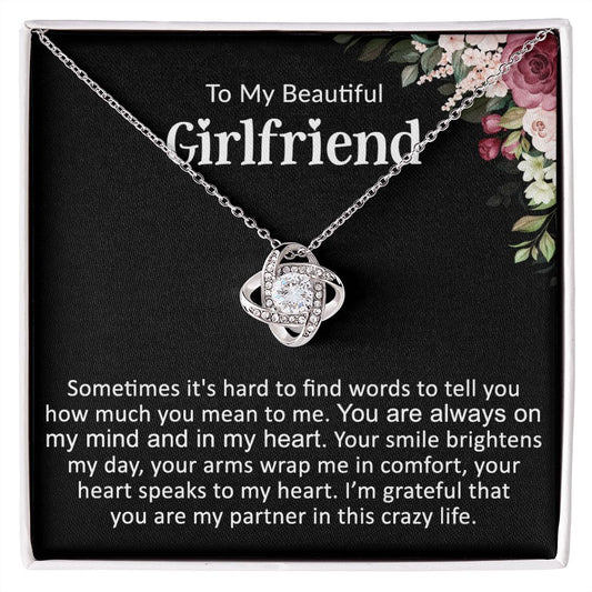 To My Girlfriend Love Knot Necklace
