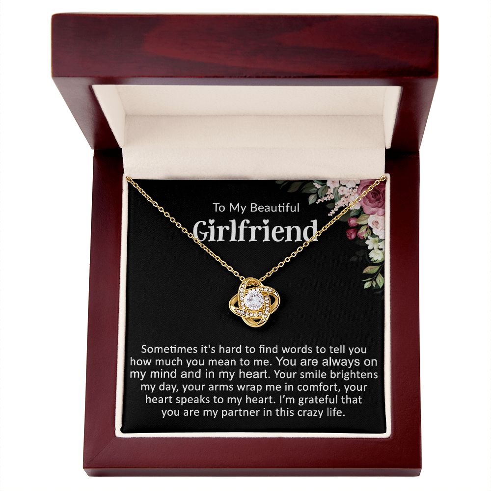 To My Girlfriend Love Knot Necklace