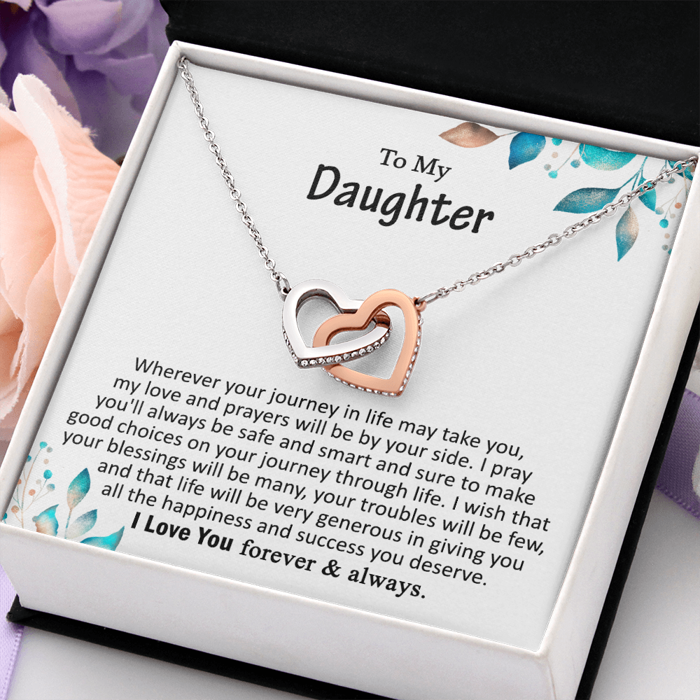 My Daughter - I Love You Forever - Interlocking Heart Necklace