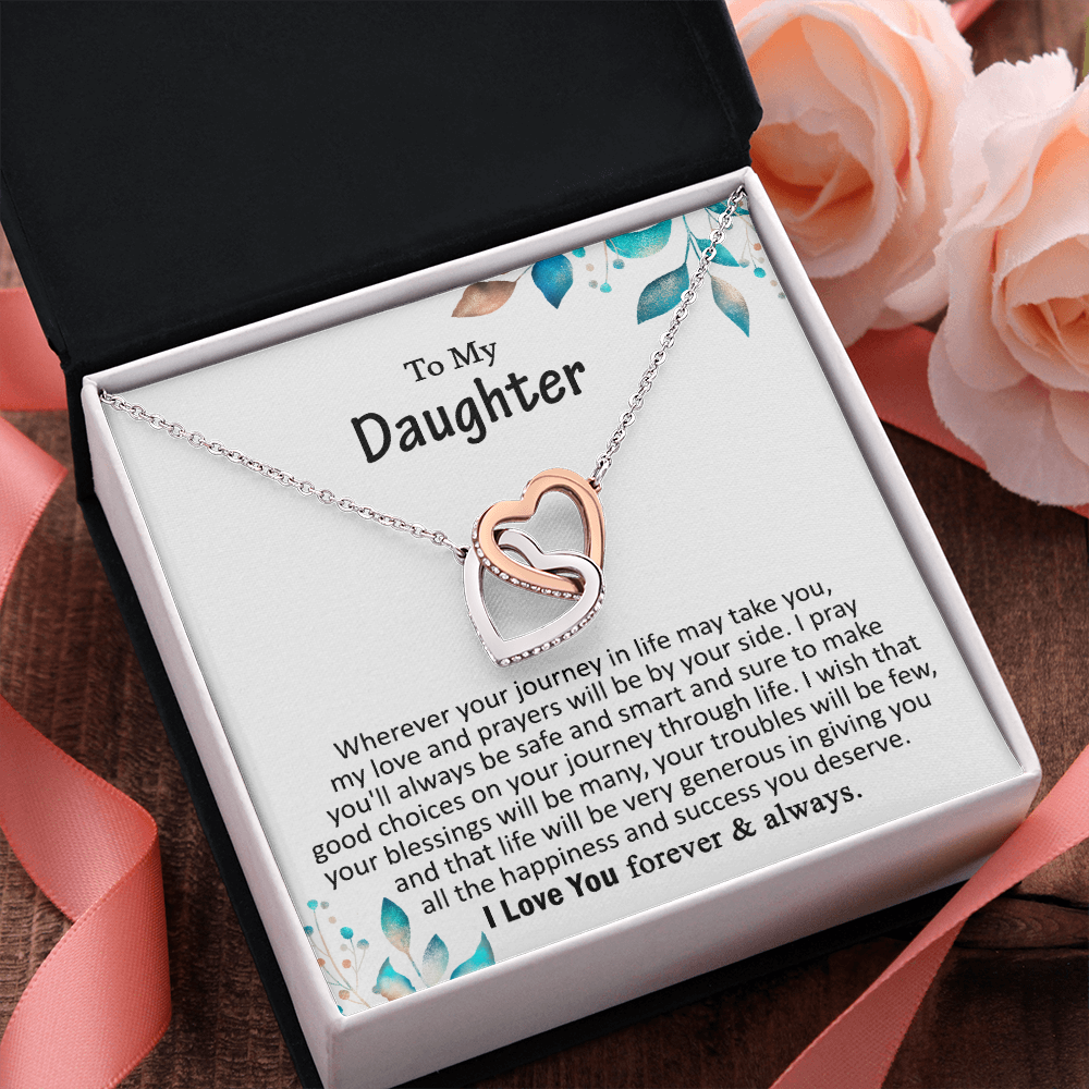 My Daughter - I Love You Forever - Interlocking Heart Necklace