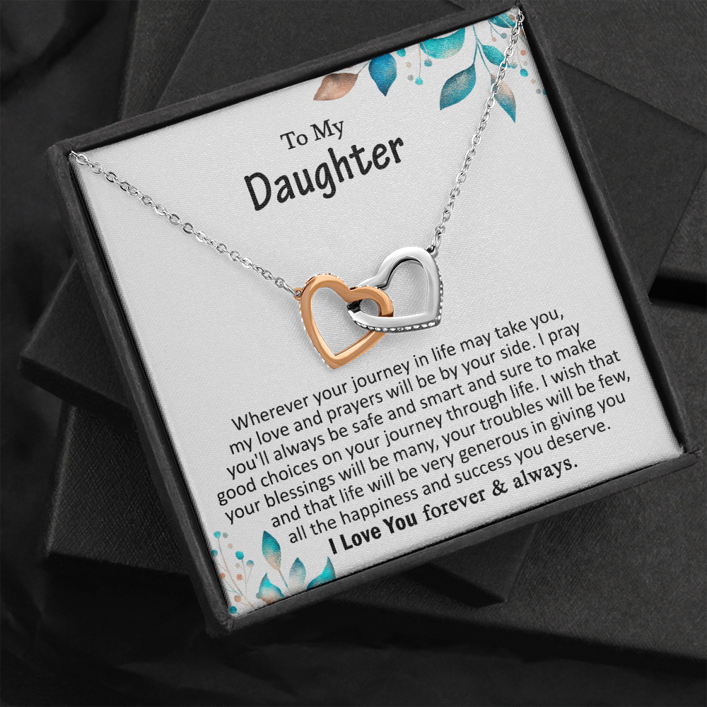 My Daughter - I Love You Forever - Interlocking Heart Necklace