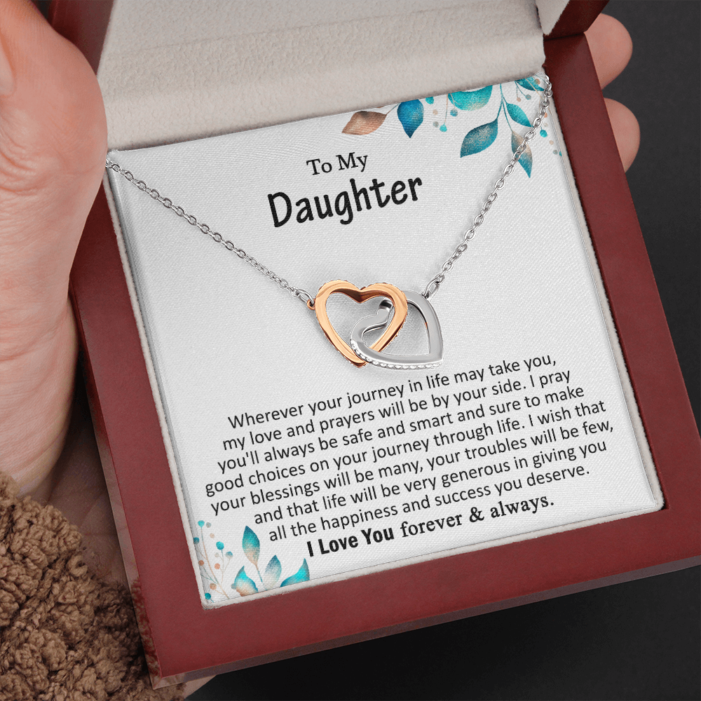 My Daughter - I Love You Forever - Interlocking Heart Necklace