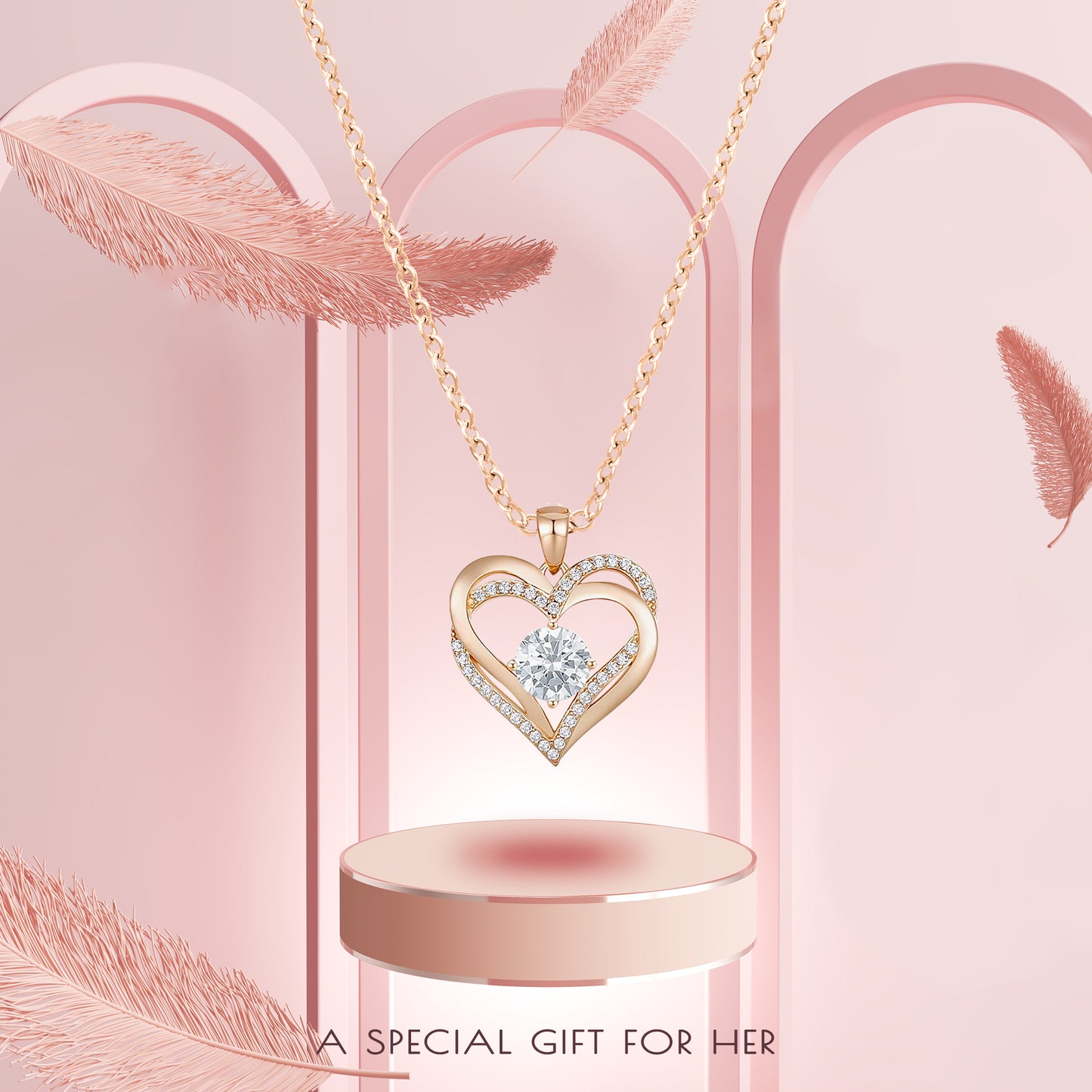 To My Girlfriend - Heart Necklace